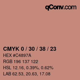 Código de color: CMYK 0 / 30 / 38 / 23 | qconv.com