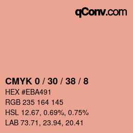 カラーコード: CMYK 0 / 30 / 38 / 8 | qconv.com