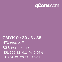 Code couleur: CMYK 0 / 30 / 3 / 36 | qconv.com