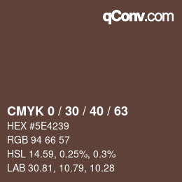 Farbcode: CMYK 0 / 30 / 40 / 63 | qconv.com