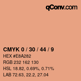 Color code: CMYK 0 / 30 / 44 / 9 | qconv.com