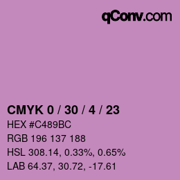 Color code: CMYK 0 / 30 / 4 / 23 | qconv.com