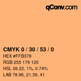 Color code: CMYK 0 / 30 / 53 / 0 | qconv.com