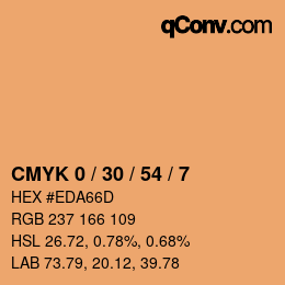 Farbcode: CMYK 0 / 30 / 54 / 7 | qconv.com