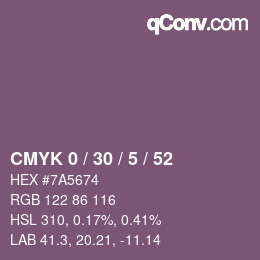 Color code: CMYK 0 / 30 / 5 / 52 | qconv.com