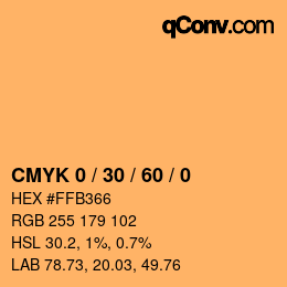 カラーコード: CMYK 0 / 30 / 60 / 0 | qconv.com