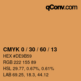 Color code: CMYK 0 / 30 / 60 / 13 | qconv.com