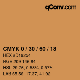 Color code: CMYK 0 / 30 / 60 / 18 | qconv.com