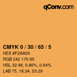 Farbcode: CMYK 0 / 30 / 65 / 5 | qconv.com