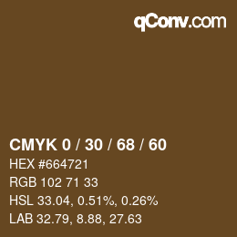 Código de color: CMYK 0 / 30 / 68 / 60 | qconv.com