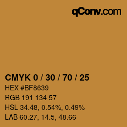 Color code: CMYK 0 / 30 / 70 / 25 | qconv.com