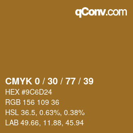 Color code: CMYK 0 / 30 / 77 / 39 | qconv.com