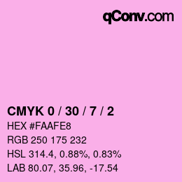 Color code: CMYK 0 / 30 / 7 / 2 | qconv.com