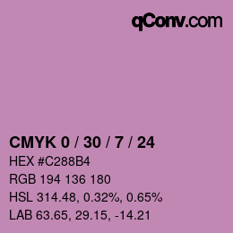 Color code: CMYK 0 / 30 / 7 / 24 | qconv.com