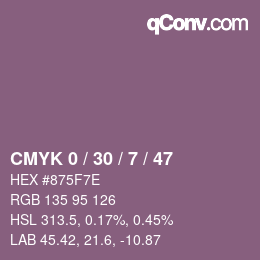 Color code: CMYK 0 / 30 / 7 / 47 | qconv.com