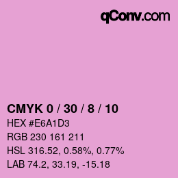カラーコード: CMYK 0 / 30 / 8 / 10 | qconv.com