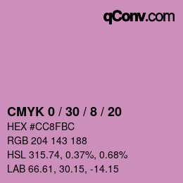 Color code: CMYK 0 / 30 / 8 / 20 | qconv.com