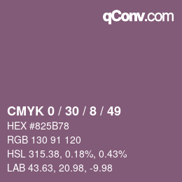 カラーコード: CMYK 0 / 30 / 8 / 49 | qconv.com
