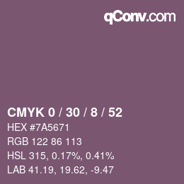 Color code: CMYK 0 / 30 / 8 / 52 | qconv.com