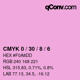 カラーコード: CMYK 0 / 30 / 8 / 6 | qconv.com