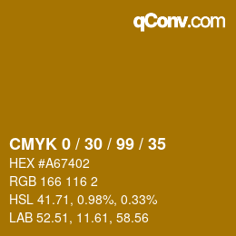 Color code: CMYK 0 / 30 / 99 / 35 | qconv.com