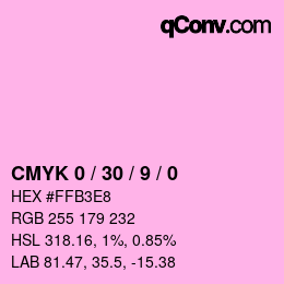 カラーコード: CMYK 0 / 30 / 9 / 0 | qconv.com