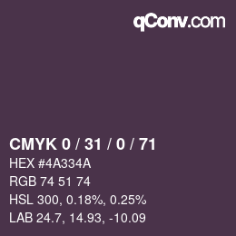 Color code: CMYK 0 / 31 / 0 / 71 | qconv.com