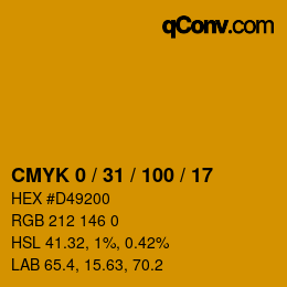 Color code: CMYK 0 / 31 / 100 / 17 | qconv.com