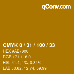 Color code: CMYK 0 / 31 / 100 / 33 | qconv.com