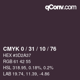 カラーコード: CMYK 0 / 31 / 10 / 76 | qconv.com