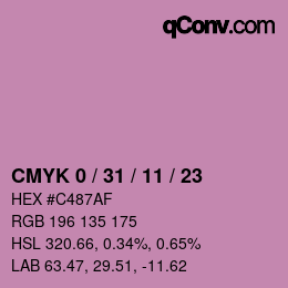 Color code: CMYK 0 / 31 / 11 / 23 | qconv.com