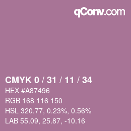 Color code: CMYK 0 / 31 / 11 / 34 | qconv.com