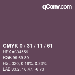 Color code: CMYK 0 / 31 / 11 / 61 | qconv.com