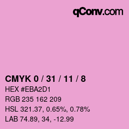 カラーコード: CMYK 0 / 31 / 11 / 8 | qconv.com