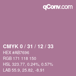 Color code: CMYK 0 / 31 / 12 / 33 | qconv.com