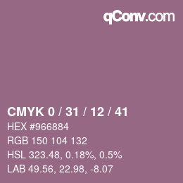 Color code: CMYK 0 / 31 / 12 / 41 | qconv.com