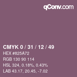 Color code: CMYK 0 / 31 / 12 / 49 | qconv.com