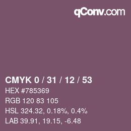 Color code: CMYK 0 / 31 / 12 / 53 | qconv.com