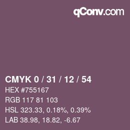 Color code: CMYK 0 / 31 / 12 / 54 | qconv.com