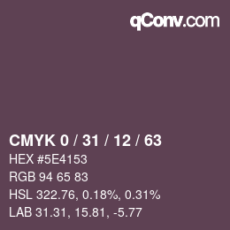 Farbcode: CMYK 0 / 31 / 12 / 63 | qconv.com