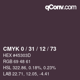 Color code: CMYK 0 / 31 / 12 / 73 | qconv.com