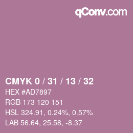 Color code: CMYK 0 / 31 / 13 / 32 | qconv.com