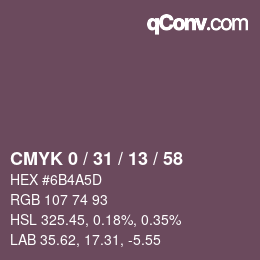 Color code: CMYK 0 / 31 / 13 / 58 | qconv.com