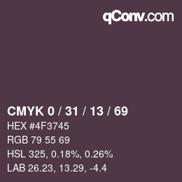 Color code: CMYK 0 / 31 / 13 / 69 | qconv.com