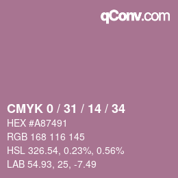Código de color: CMYK 0 / 31 / 14 / 34 | qconv.com