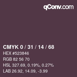 Color code: CMYK 0 / 31 / 14 / 68 | qconv.com