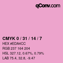 カラーコード: CMYK 0 / 31 / 14 / 7 | qconv.com