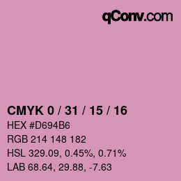 Color code: CMYK 0 / 31 / 15 / 16 | qconv.com