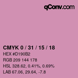 Color code: CMYK 0 / 31 / 15 / 18 | qconv.com