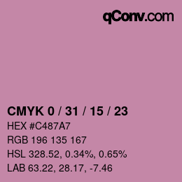 Color code: CMYK 0 / 31 / 15 / 23 | qconv.com